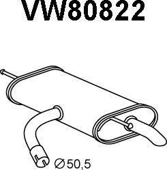 Veneporte VW80822 - Izplūdes gāzu trokšņa slāpētājs (pēdējais) autodraugiem.lv