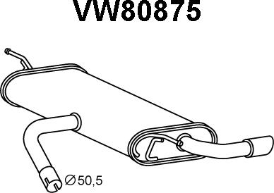 Veneporte VW80875 - Izplūdes gāzu trokšņa slāpētājs (pēdējais) autodraugiem.lv