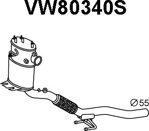 Veneporte VW80340S - Nosēdumu / Daļiņu filtrs, Izplūdes gāzu sistēma autodraugiem.lv