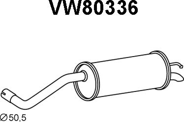 Veneporte VW80336 - Izplūdes gāzu trokšņa slāpētājs (pēdējais) autodraugiem.lv