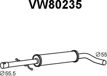Veneporte VW80235 - Vidējais izpl. gāzu trokšņa slāpētājs autodraugiem.lv