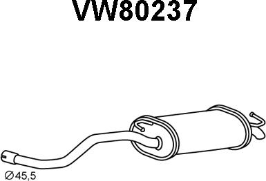 Veneporte VW80237 - Izplūdes gāzu trokšņa slāpētājs (pēdējais) autodraugiem.lv