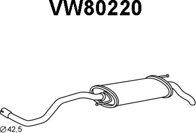 Veneporte VW80220 - Izplūdes gāzu trokšņa slāpētājs (pēdējais) autodraugiem.lv