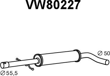 Veneporte VW80227 - Vidējais izpl. gāzu trokšņa slāpētājs autodraugiem.lv