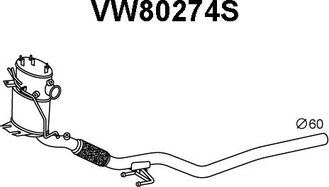 Veneporte VW80274S - Nosēdumu / Daļiņu filtrs, Izplūdes gāzu sistēma autodraugiem.lv