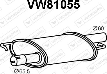 Veneporte VW81055 - Izplūdes gāzu priekšslāpētājs autodraugiem.lv