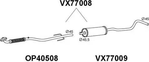 Veneporte VX77008 - Vidējais izpl. gāzu trokšņa slāpētājs autodraugiem.lv