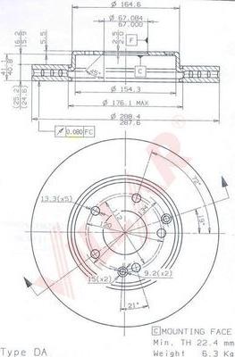 Villar 628.1918 - Bremžu diski autodraugiem.lv