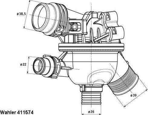 WAHLER 411574.102D - Termostats, Dzesēšanas šķidrums autodraugiem.lv