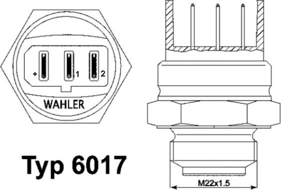 WAHLER 601785D - Termoslēdzis, Radiatora ventilators autodraugiem.lv