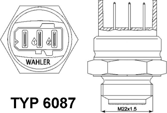 WAHLER 6087.87D - Termoslēdzis, Radiatora ventilators autodraugiem.lv