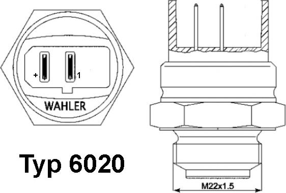 WAHLER 602095D - Termoslēdzis, Radiatora ventilators autodraugiem.lv