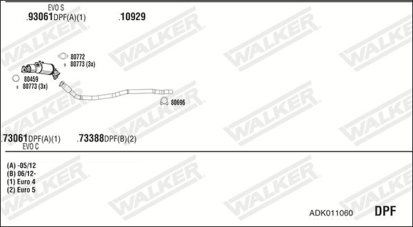 Walker ADK011060 - Izplūdes gāzu sistēma autodraugiem.lv