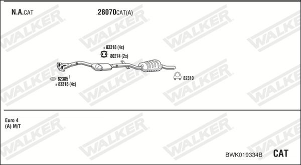 Walker BWK019334B - Izplūdes gāzu sistēma autodraugiem.lv