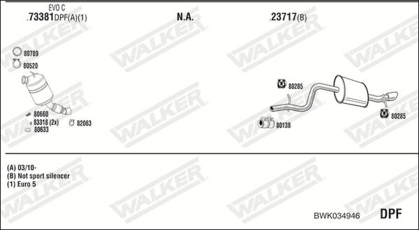 Walker BWK034946 - Izplūdes gāzu sistēma autodraugiem.lv