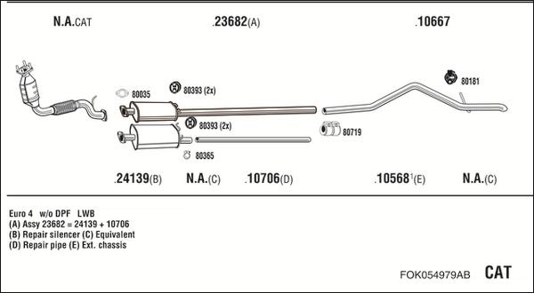 Walker FOK054979AB - Izplūdes gāzu sistēma autodraugiem.lv