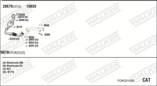 Walker FOK031095 - Izplūdes gāzu sistēma autodraugiem.lv
