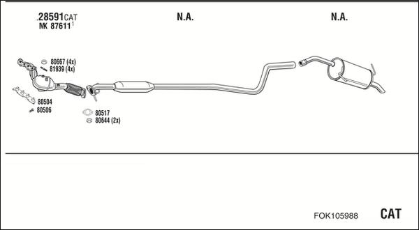 Walker FOK105988 - Izplūdes gāzu sistēma autodraugiem.lv