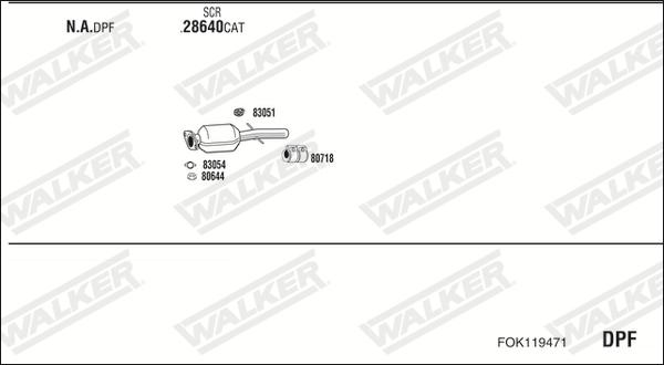 Walker FOK119471 - Izplūdes gāzu sistēma autodraugiem.lv