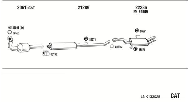 Walker LNK133025 - Izplūdes gāzu sistēma autodraugiem.lv