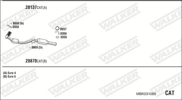 Walker MBK031060 - Izplūdes gāzu sistēma autodraugiem.lv