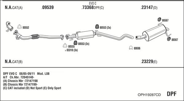 Walker OPH19287CD - Izplūdes gāzu sistēma autodraugiem.lv