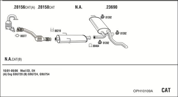 Walker OPH10109A - Izplūdes gāzu sistēma autodraugiem.lv