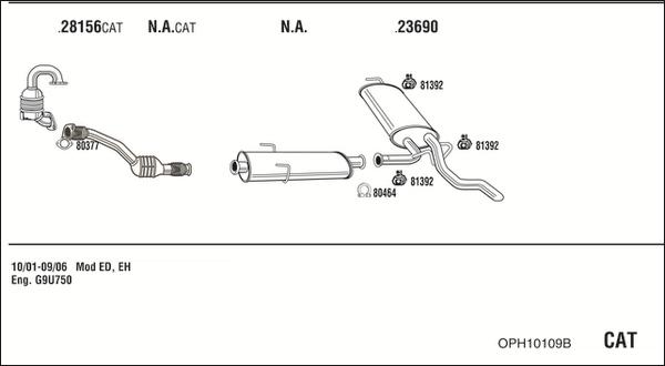 Walker OPH10109B - Izplūdes gāzu sistēma autodraugiem.lv