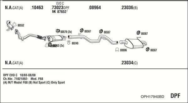 Walker OPH17940BD - Izplūdes gāzu sistēma autodraugiem.lv