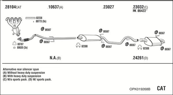 Walker OPK019268B - Izplūdes gāzu sistēma autodraugiem.lv