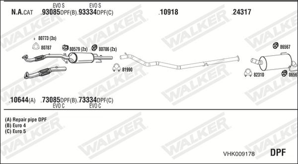 Walker VHK009178 - Izplūdes gāzu sistēma autodraugiem.lv