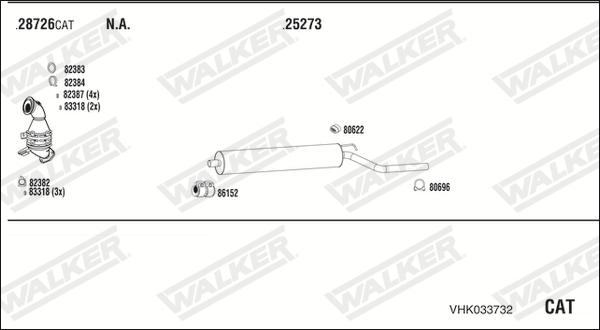 Walker VHK033732 - Izplūdes gāzu sistēma autodraugiem.lv