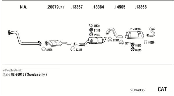 Walker VO94035 - Izplūdes gāzu sistēma autodraugiem.lv