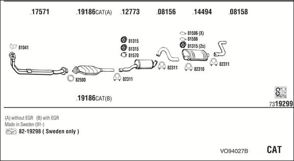 Walker VO94027B - Izplūdes gāzu sistēma autodraugiem.lv