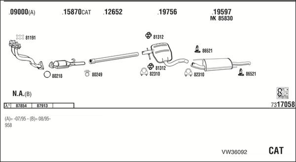 Walker VW36092 - Izplūdes gāzu sistēma autodraugiem.lv