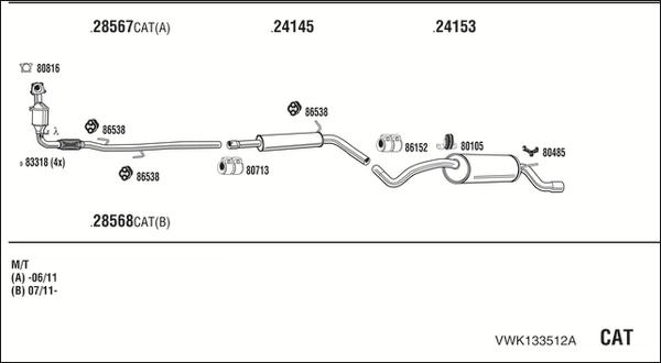 Walker VWK133512A - Izplūdes gāzu sistēma autodraugiem.lv