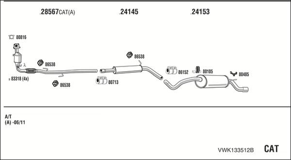 Walker VWK133512B - Izplūdes gāzu sistēma autodraugiem.lv