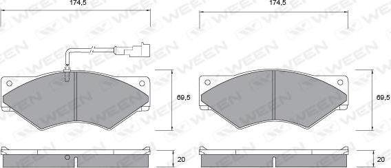 Ween 151-1050 - Bremžu uzliku kompl., Disku bremzes autodraugiem.lv