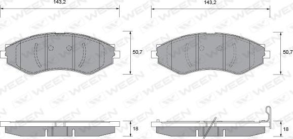 Ween 151-1110 - Bremžu uzliku kompl., Disku bremzes autodraugiem.lv