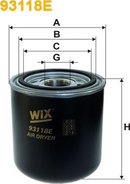 WIX Filters 93118E - Gaisa sausinātāja patrona, Gaisa kompresors autodraugiem.lv
