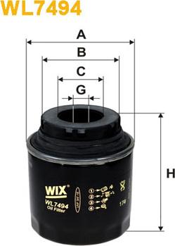 WIX Filters WL7494 - Eļļas filtrs autodraugiem.lv