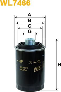 WIX Filters WL7466 - Eļļas filtrs autodraugiem.lv