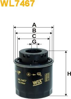 WIX Filters WL7467 - Eļļas filtrs autodraugiem.lv