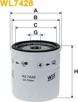 WIX Filters WL7428 - Eļļas filtrs autodraugiem.lv