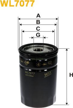 WIX Filters WL7077 - Eļļas filtrs autodraugiem.lv