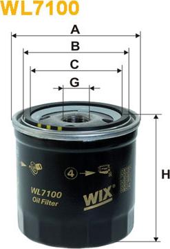 WIX Filters WL7100 - Eļļas filtrs autodraugiem.lv