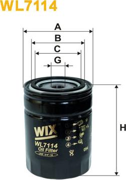 WIX Filters WL7114 - Eļļas filtrs autodraugiem.lv