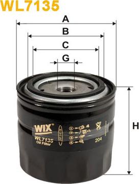 WIX Filters WL7135 - Eļļas filtrs autodraugiem.lv