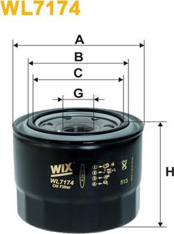 WIX Filters WL7174 - Eļļas filtrs autodraugiem.lv