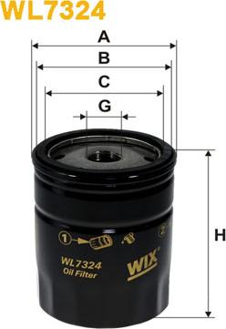 WIX Filters WL7324 - Eļļas filtrs autodraugiem.lv